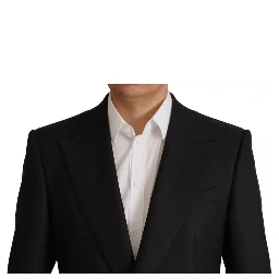Black Polyester Single Breasted BlazerJacket