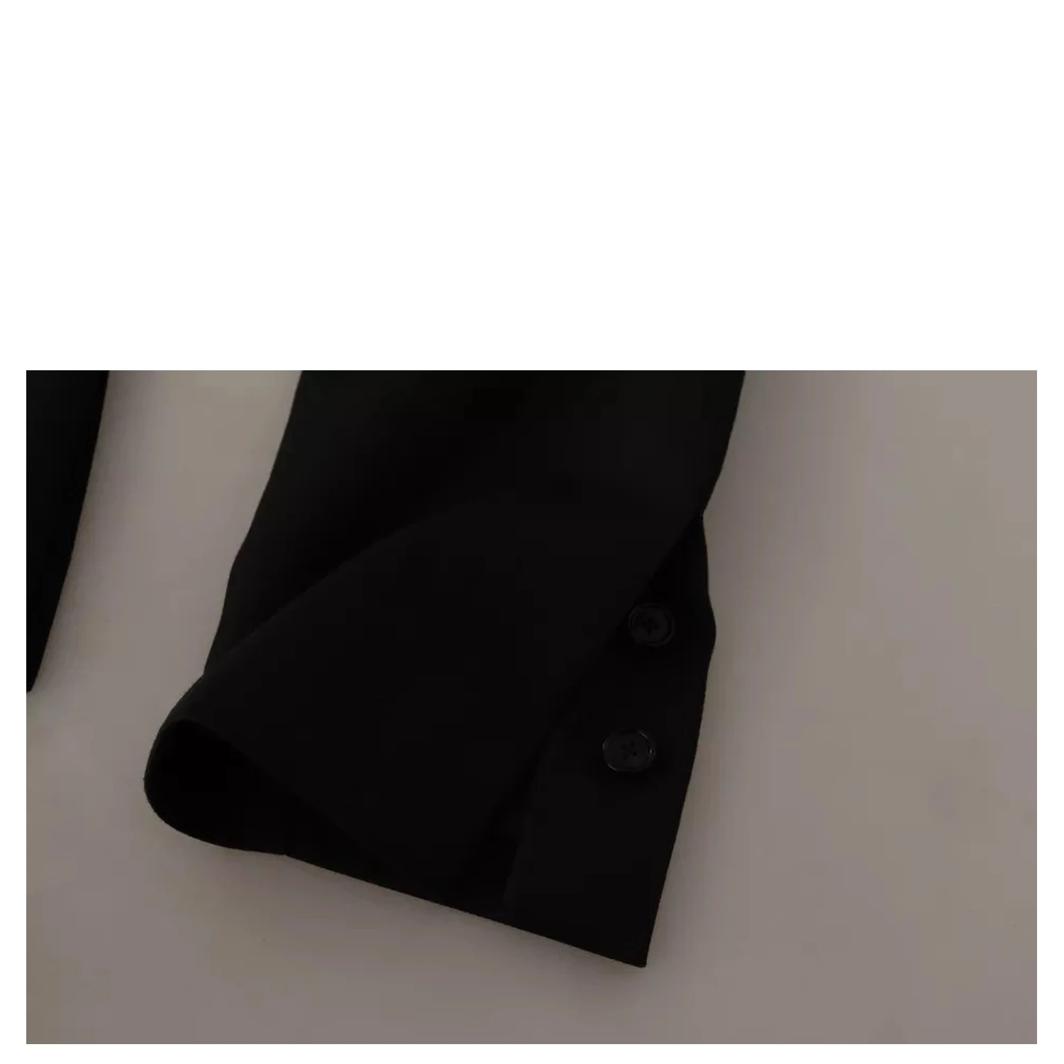 Black Polyester Single Breasted BlazerJacket