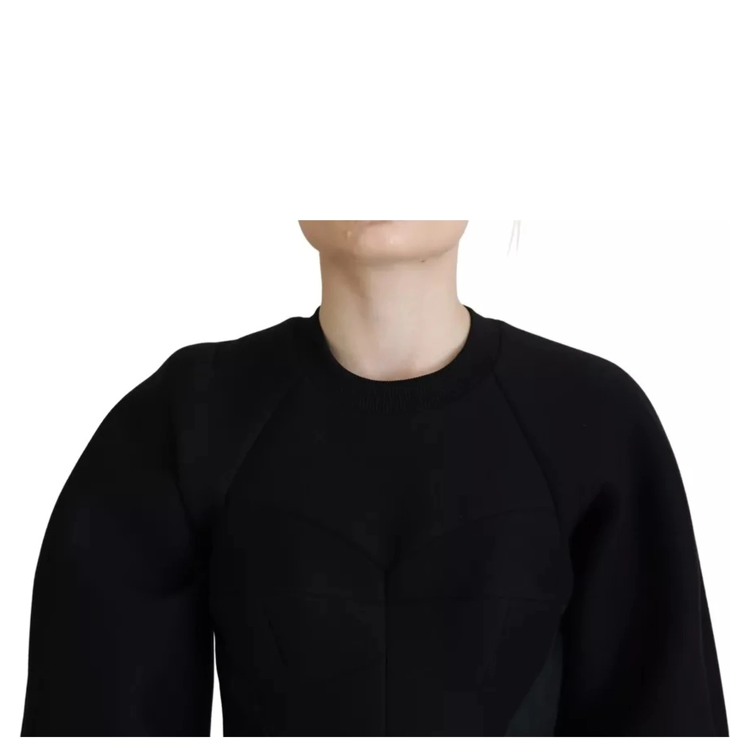Cotton Black Long Sleeves A-line Mini Dress