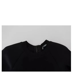 Cotton Black Long Sleeves A-line Mini Dress