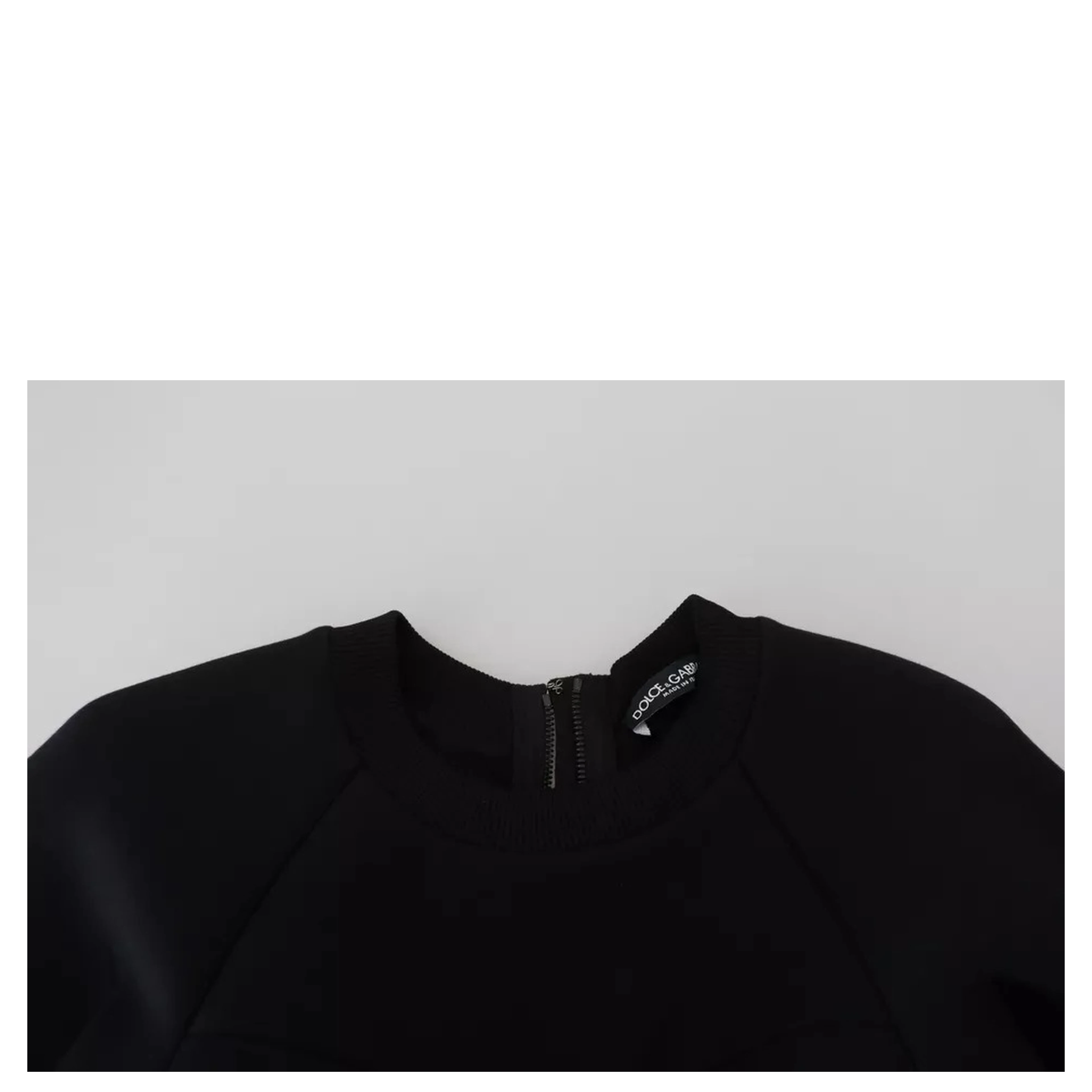 Cotton Black Long Sleeves A-line Mini Dress