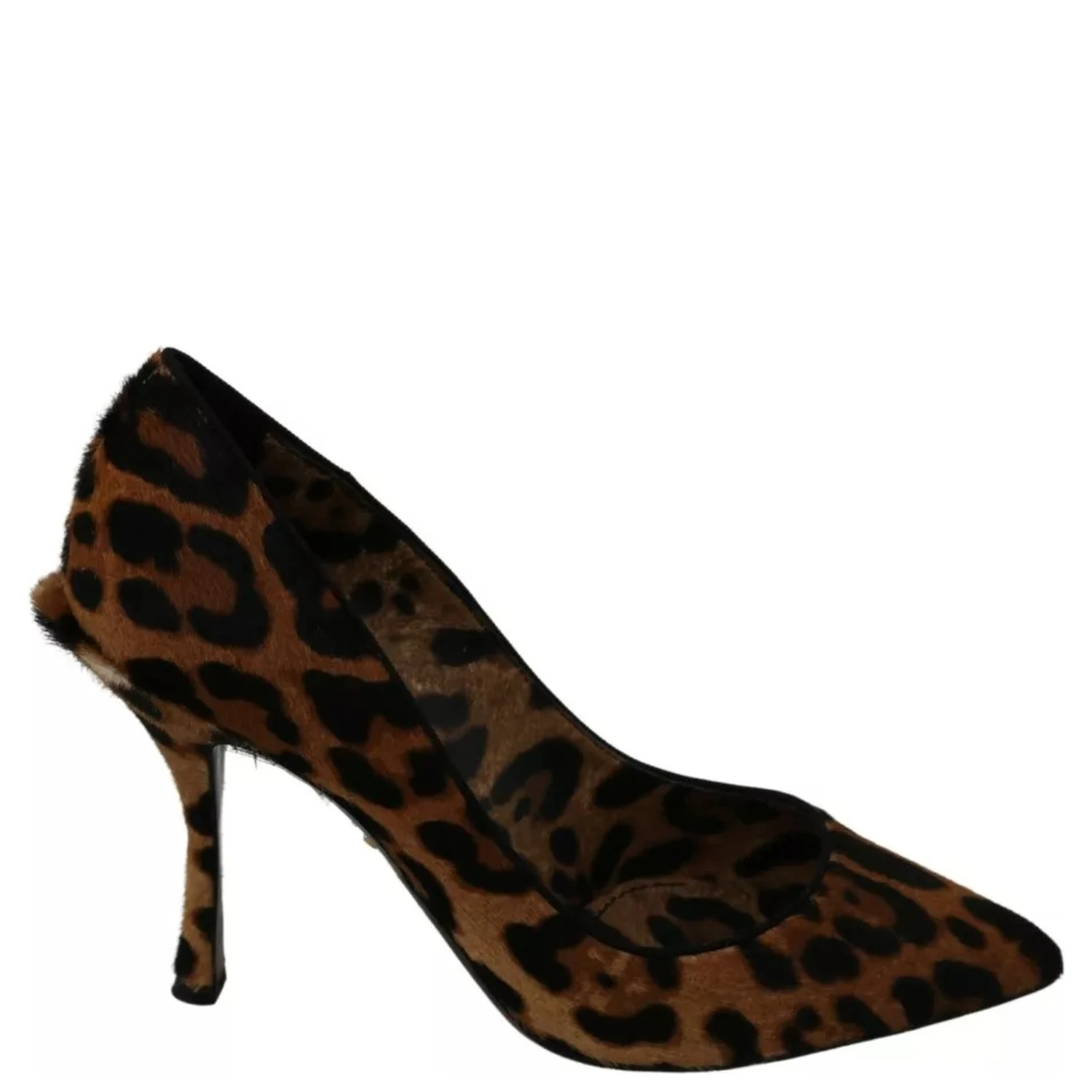 Brown Leopard Pony Hair Heels Pumps Shoes