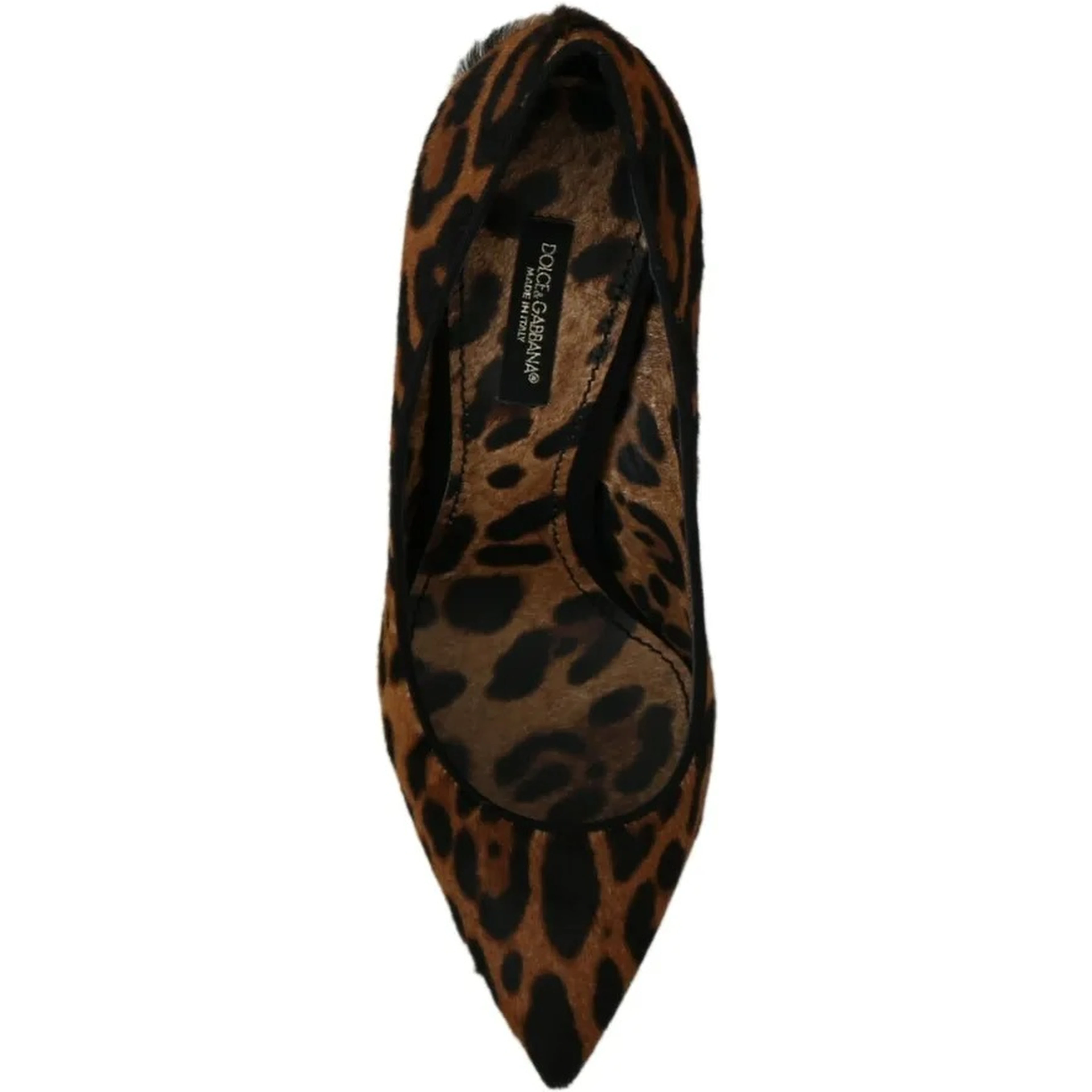 Brown Leopard Pony Hair Heels Pumps Shoes