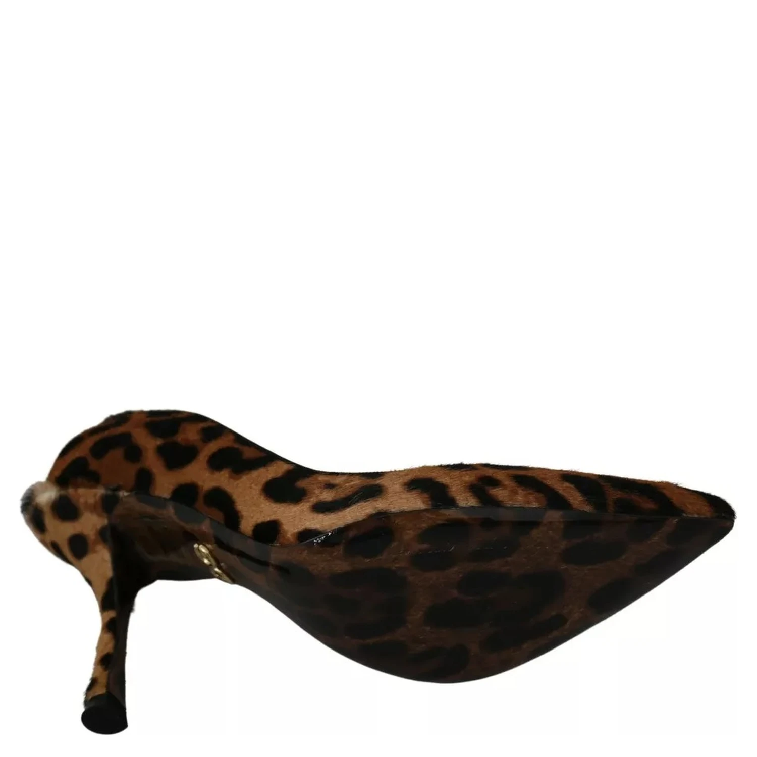 Brown Leopard Pony Hair Heels Pumps Shoes