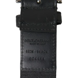 Black Blue Logo Silver Metal Buckle Belt