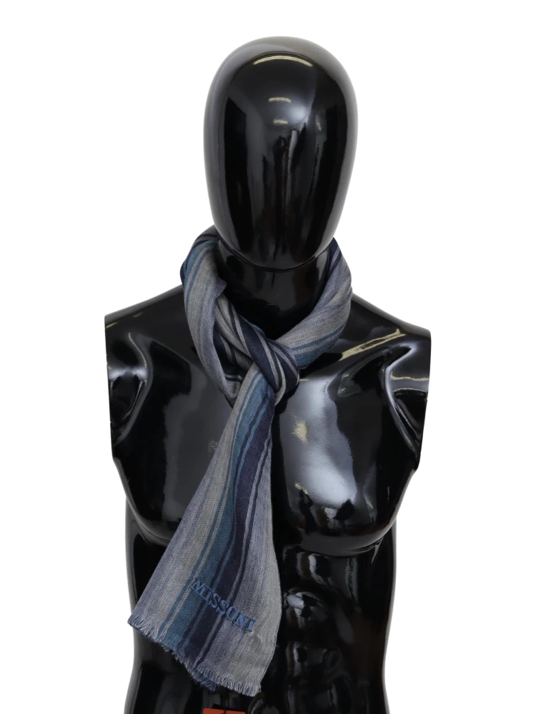 Multicolor Wool Striped Unisex Neck Wrap Shawl