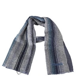 Multicolor Wool Striped Unisex Neck Wrap Shawl