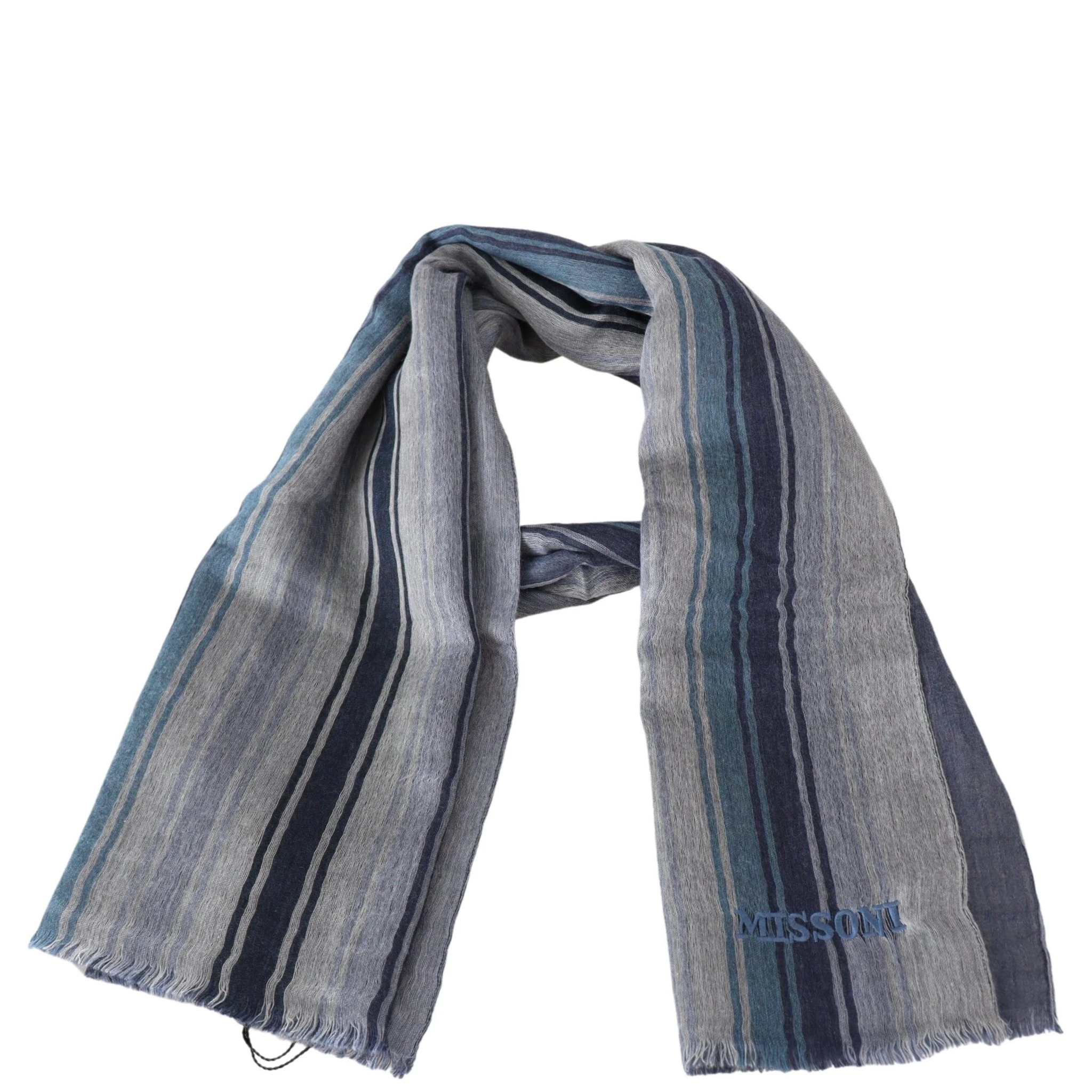 Multicolor Wool Striped Unisex Neck Wrap Shawl