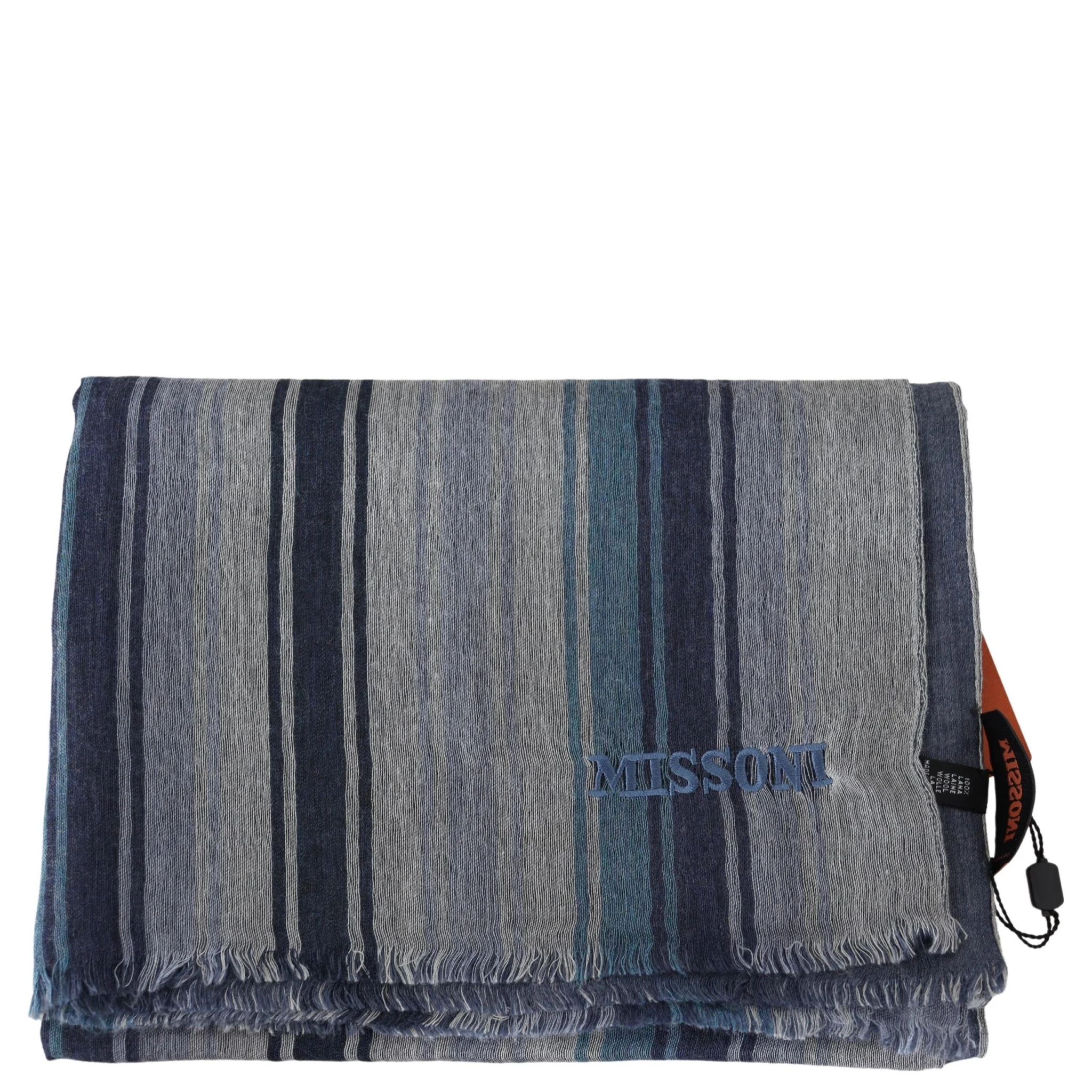 Multicolor Wool Striped Unisex Neck Wrap Shawl