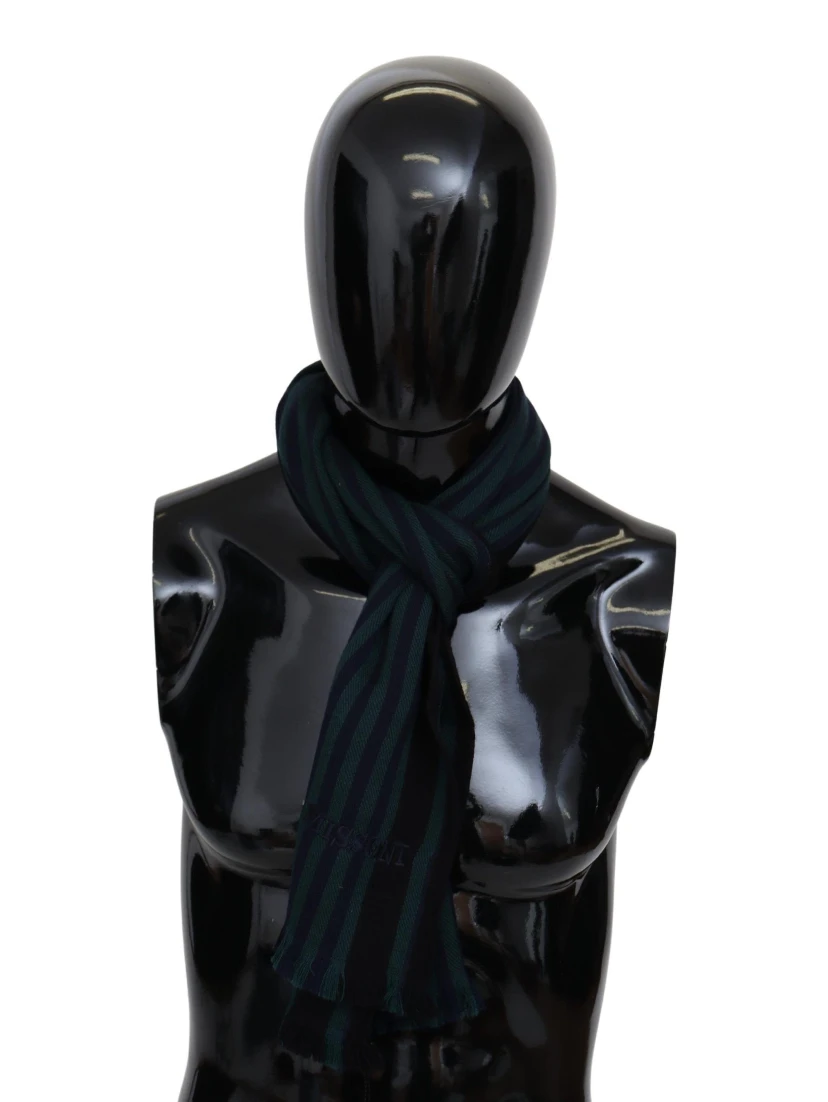 Multicolor Striped Wool Unisex Neck Wrap Shawl