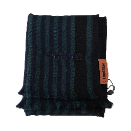 Multicolor Striped Wool Unisex Neck Wrap Shawl