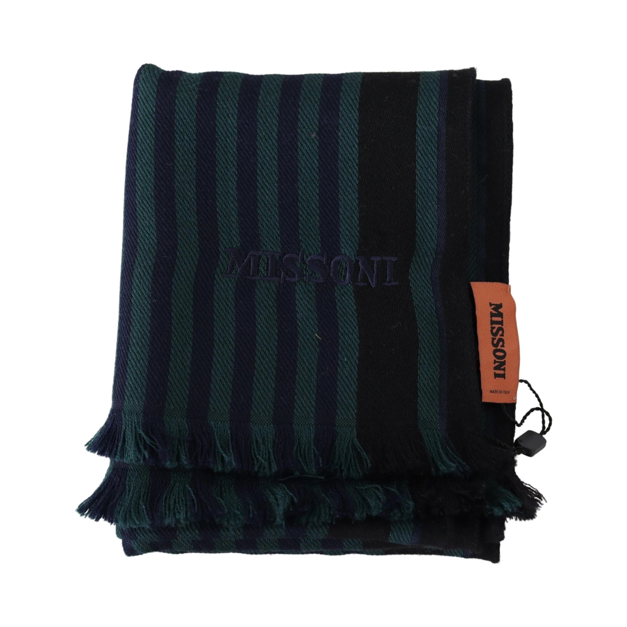 Multicolor Striped Wool Unisex Neck Wrap Shawl