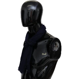 Blue Wool Knit Unisex Neck Wrap Scarf