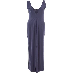Blue Viscose Casual Dress