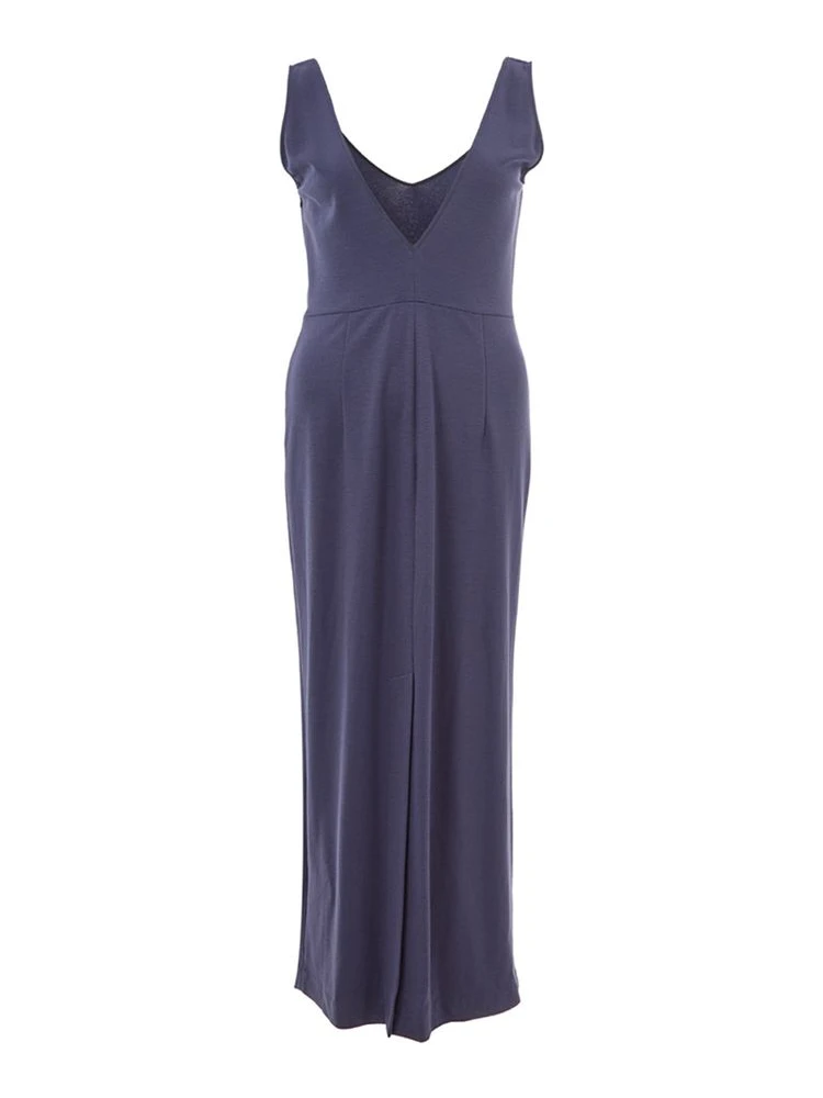 Blue Viscose Casual Dress