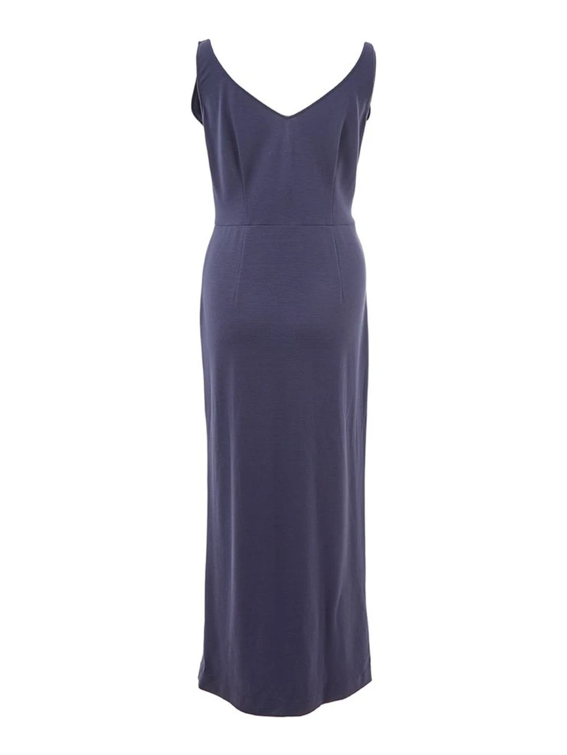 Blue Viscose Casual Dress