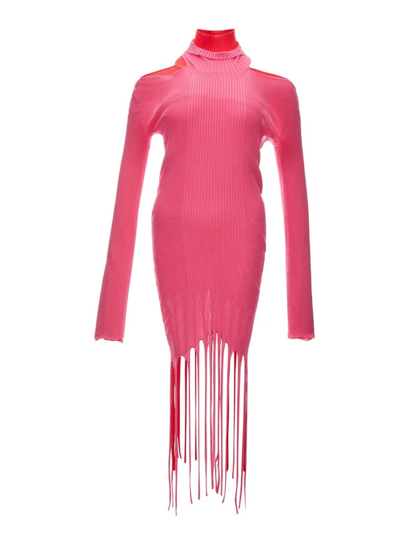 Pink Cotton Casual Dress