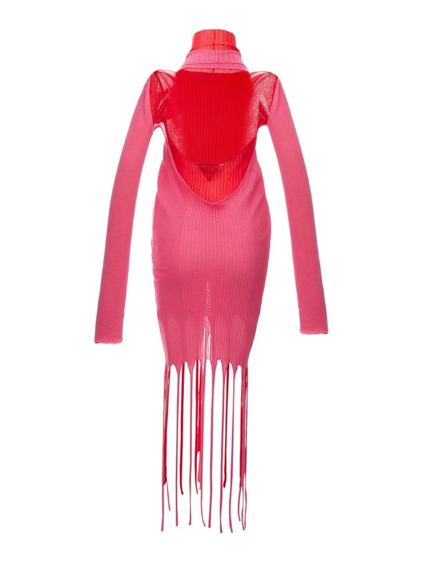 Pink Cotton Casual Dress