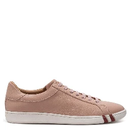 Pink Leather Low Top Sneakers