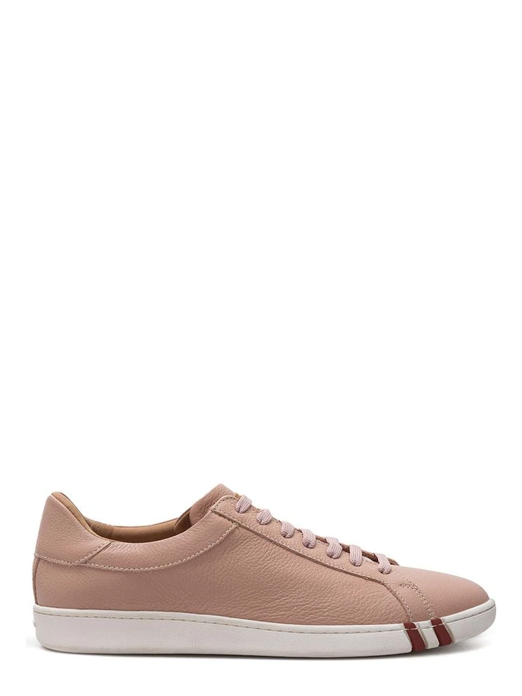 Pink Leather Low Top Sneakers