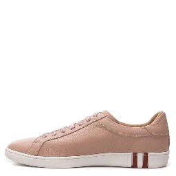 Pink Leather Low Top Sneakers