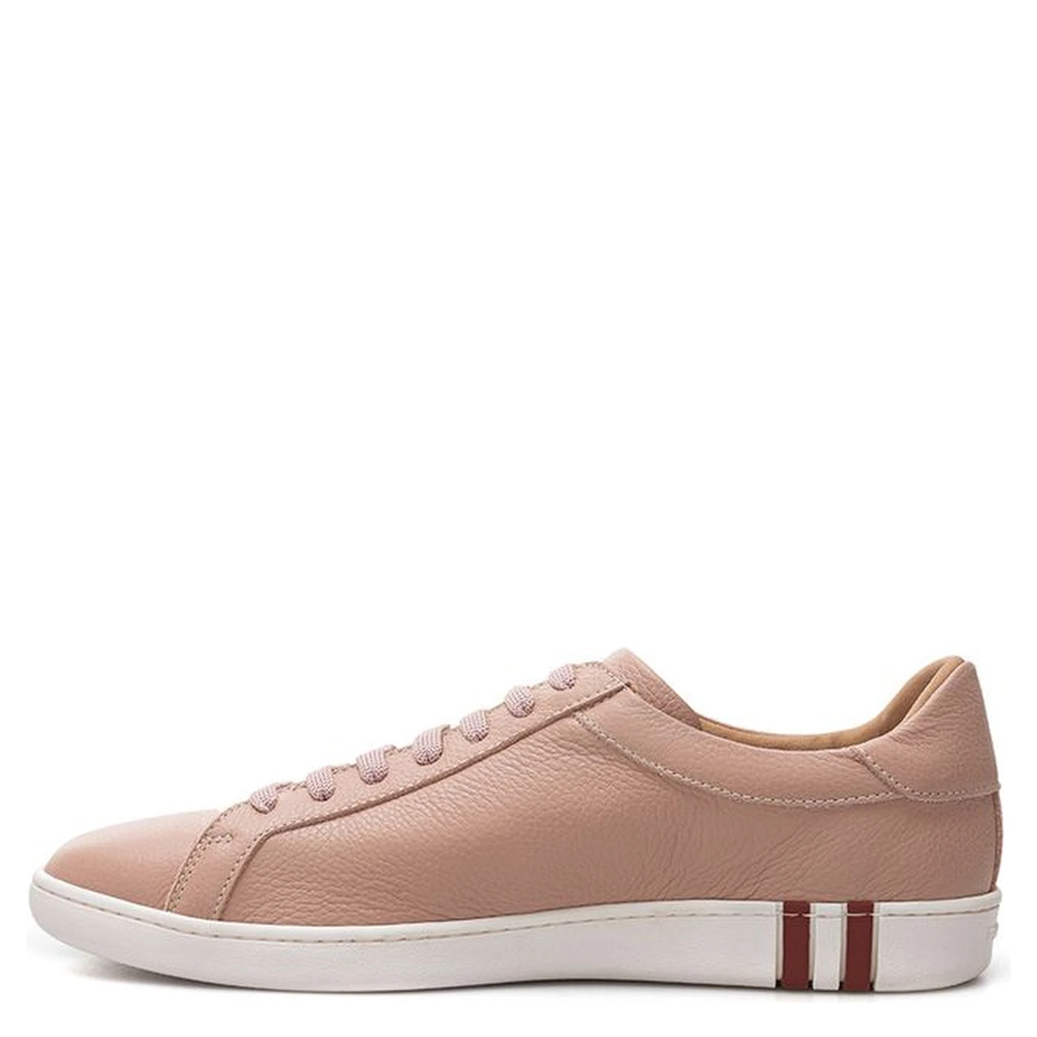 Pink Leather Low Top Sneakers