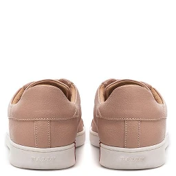 Pink Leather Low Top Sneakers