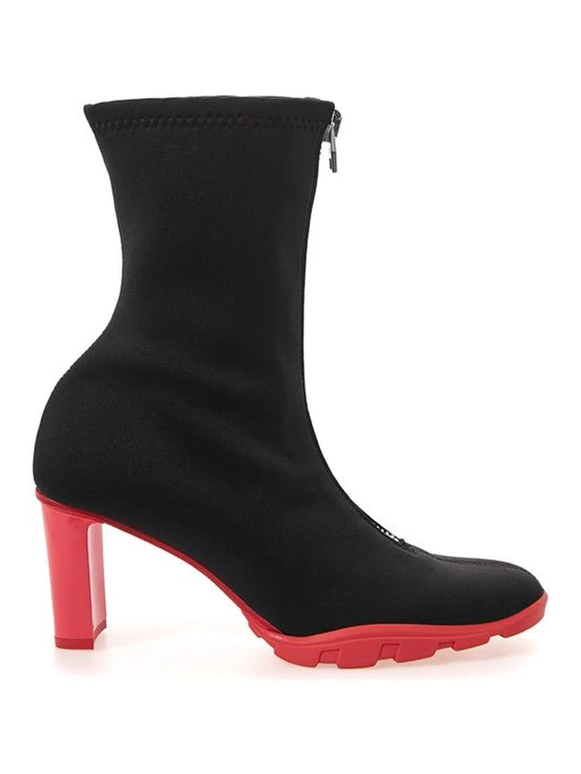 Black Neoprene Ankle Boots