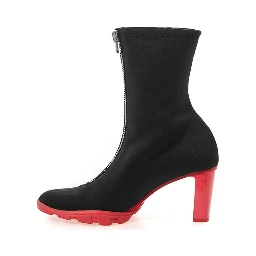 Black Neoprene Ankle Boots