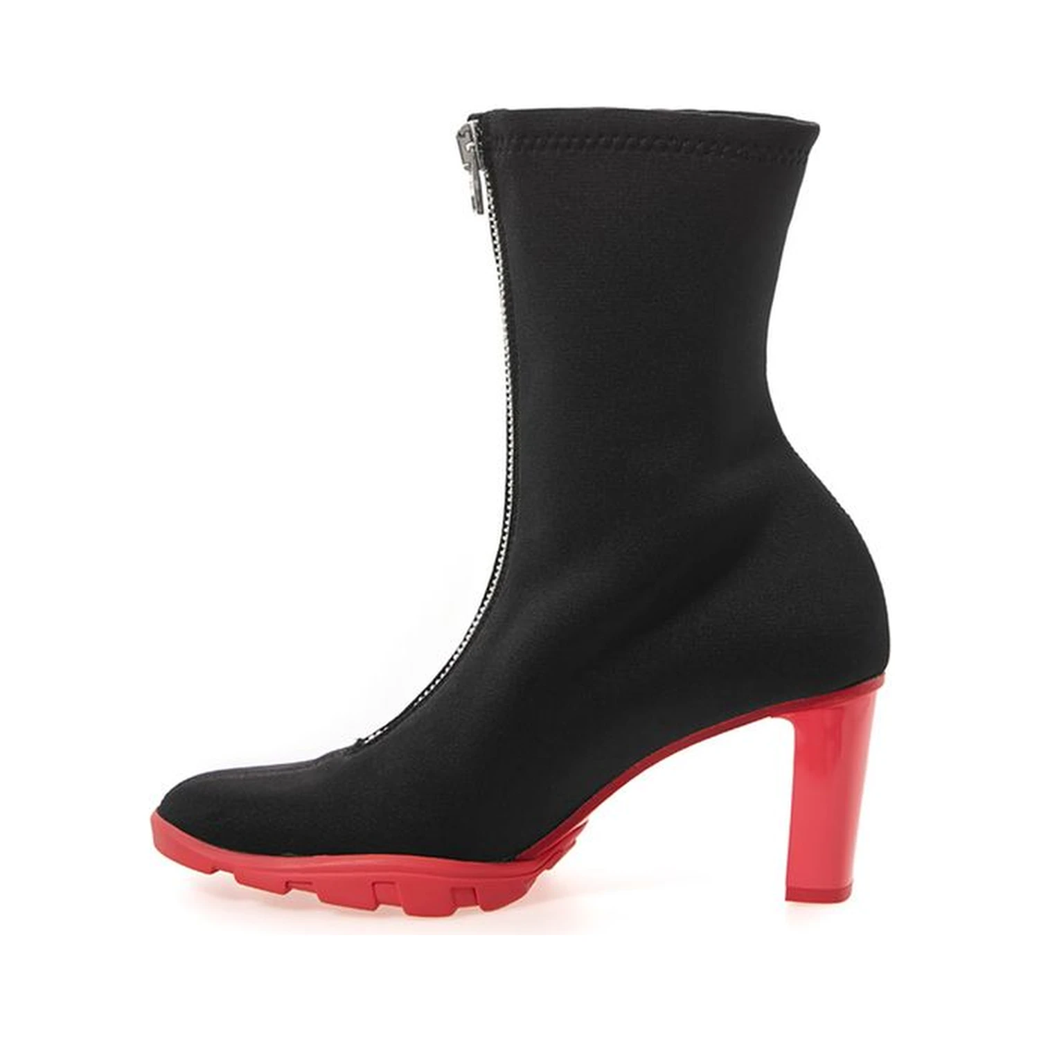 Black Neoprene Ankle Boots