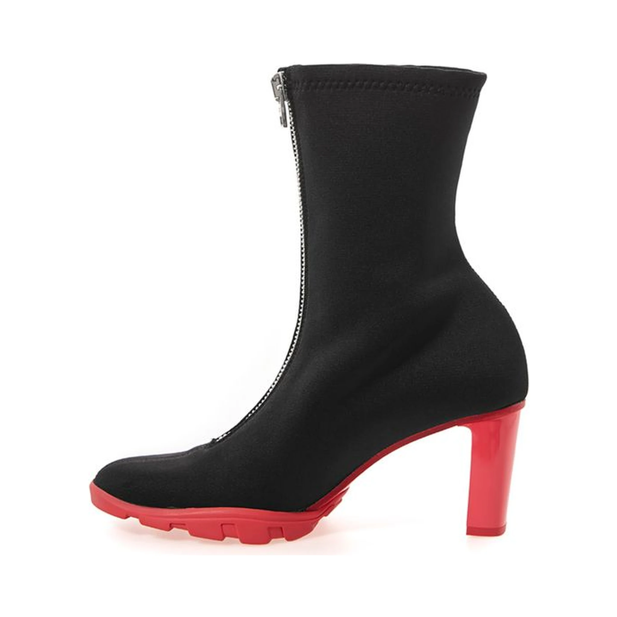 Black Neoprene Ankle Boots