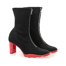 Black Neoprene Ankle Boots