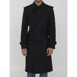 Long trench coat in silk blend