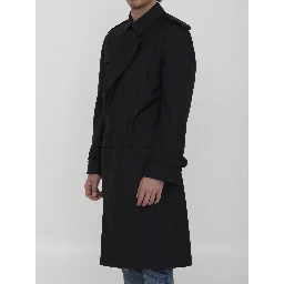 Long trench coat in silk blend