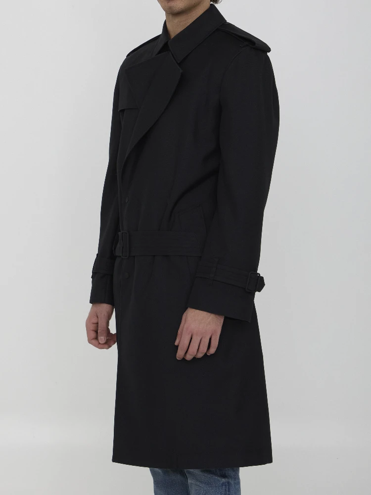 Long trench coat in silk blend alternative