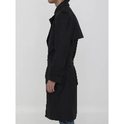 Long trench coat in silk blend