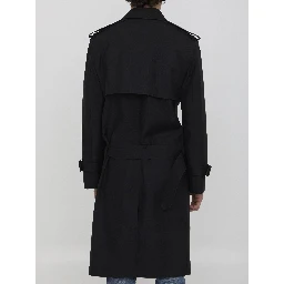 Long trench coat in silk blend