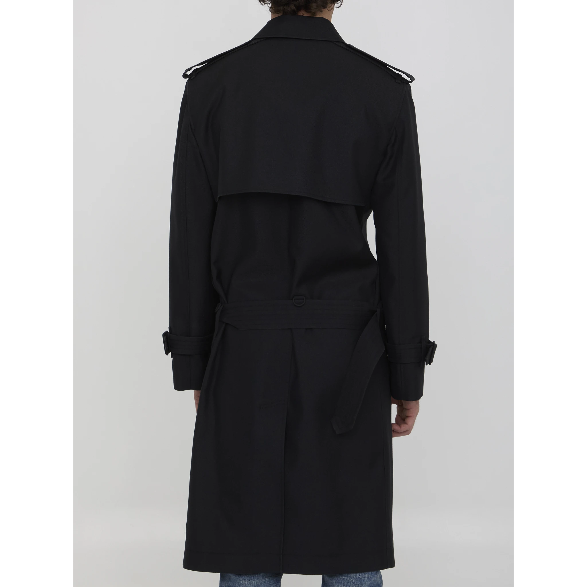 Long trench coat in silk blend