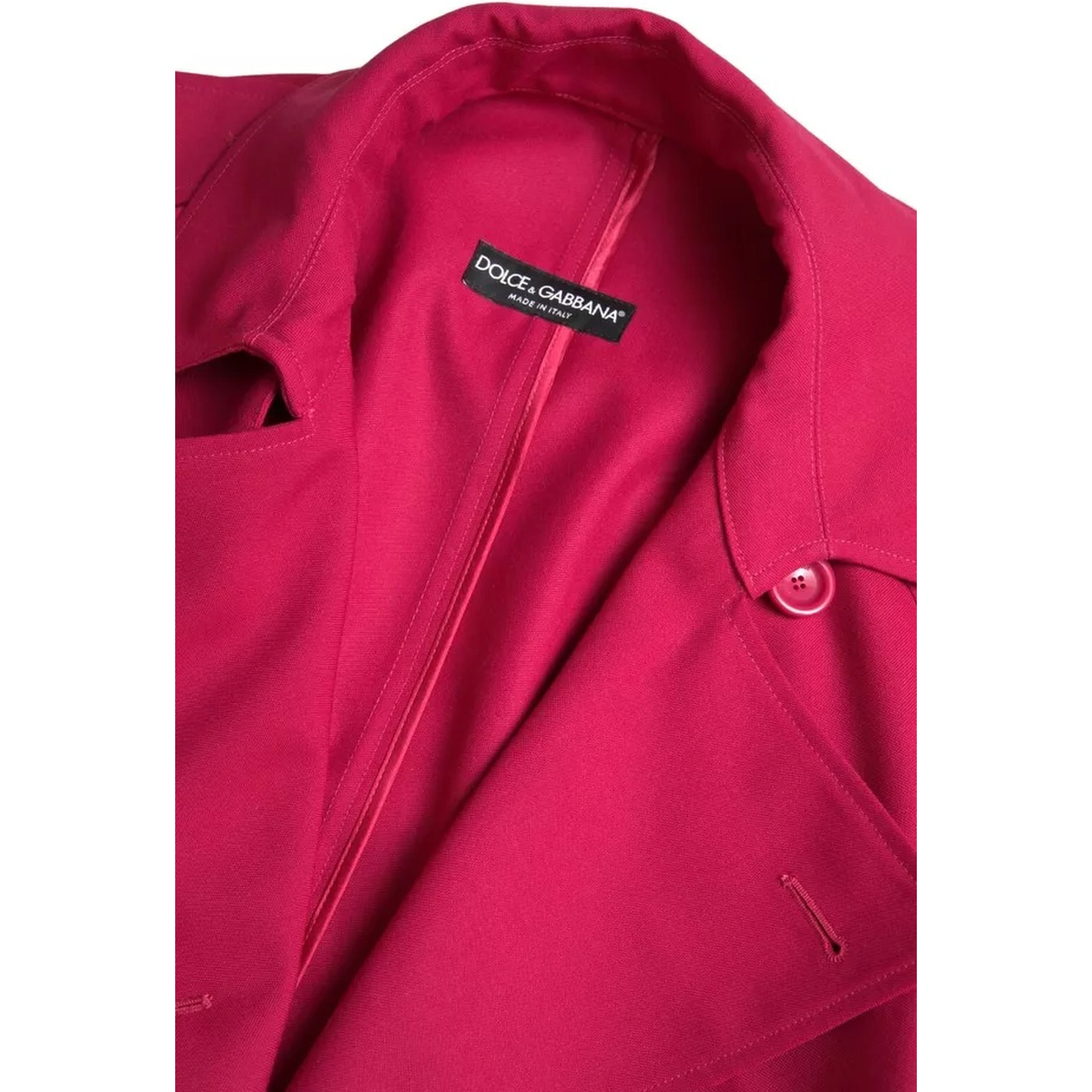 Dark Pink Double Breasted Trench Coat Jacket