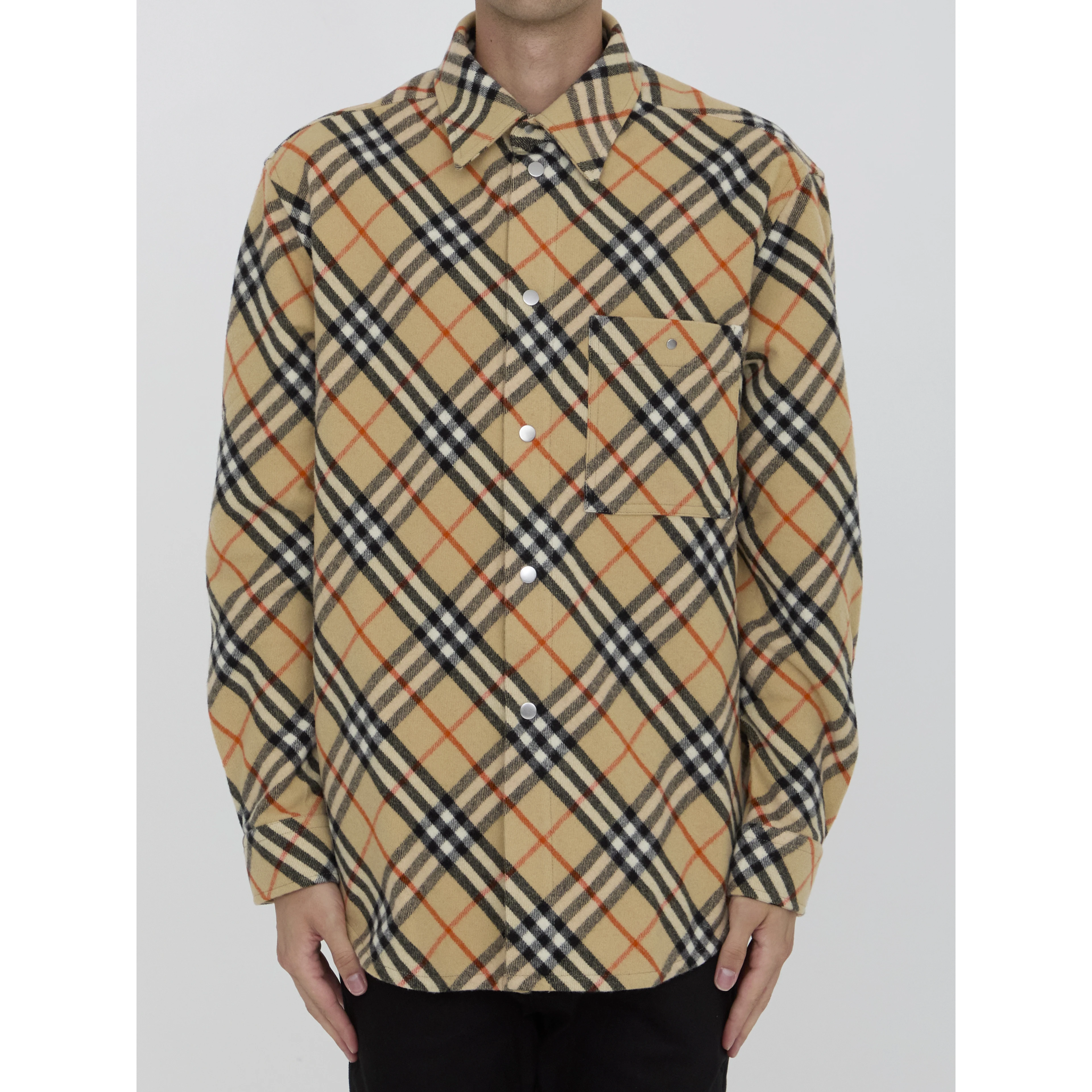 Check wool shirt