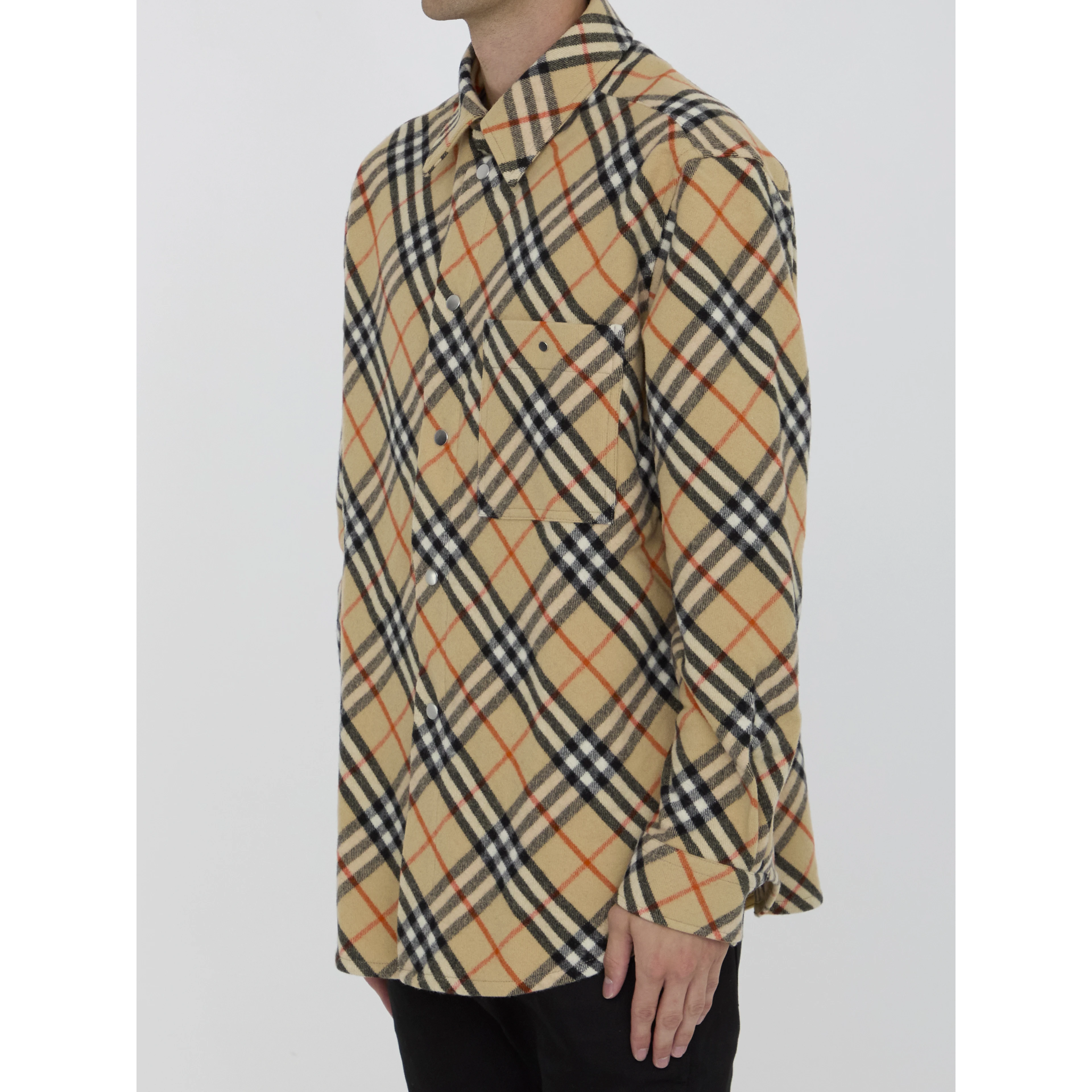 Check wool shirt