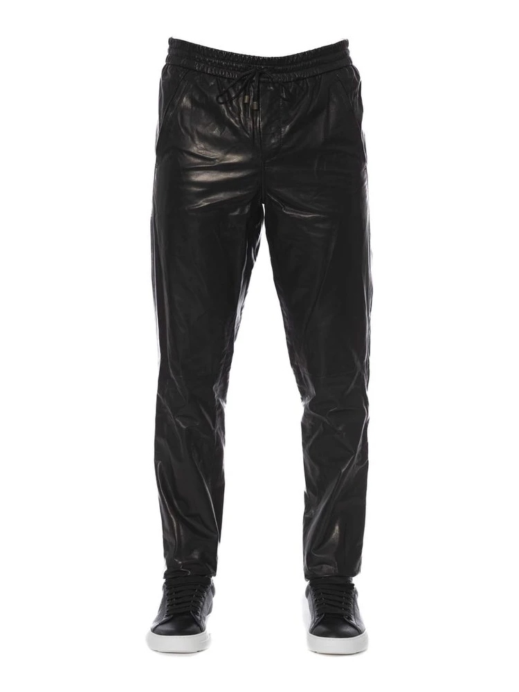 Black Lamb Leather Jeans & Pants