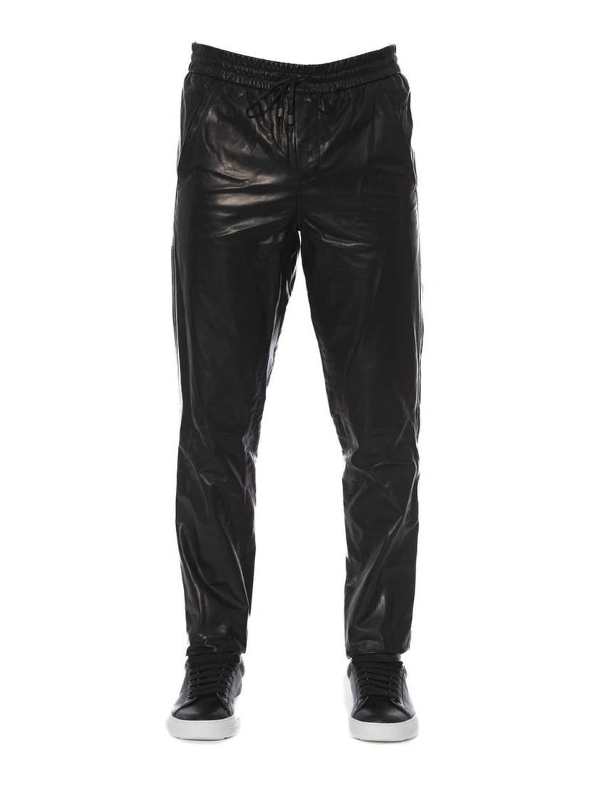 Black Lamb Leather Jeans & Pants