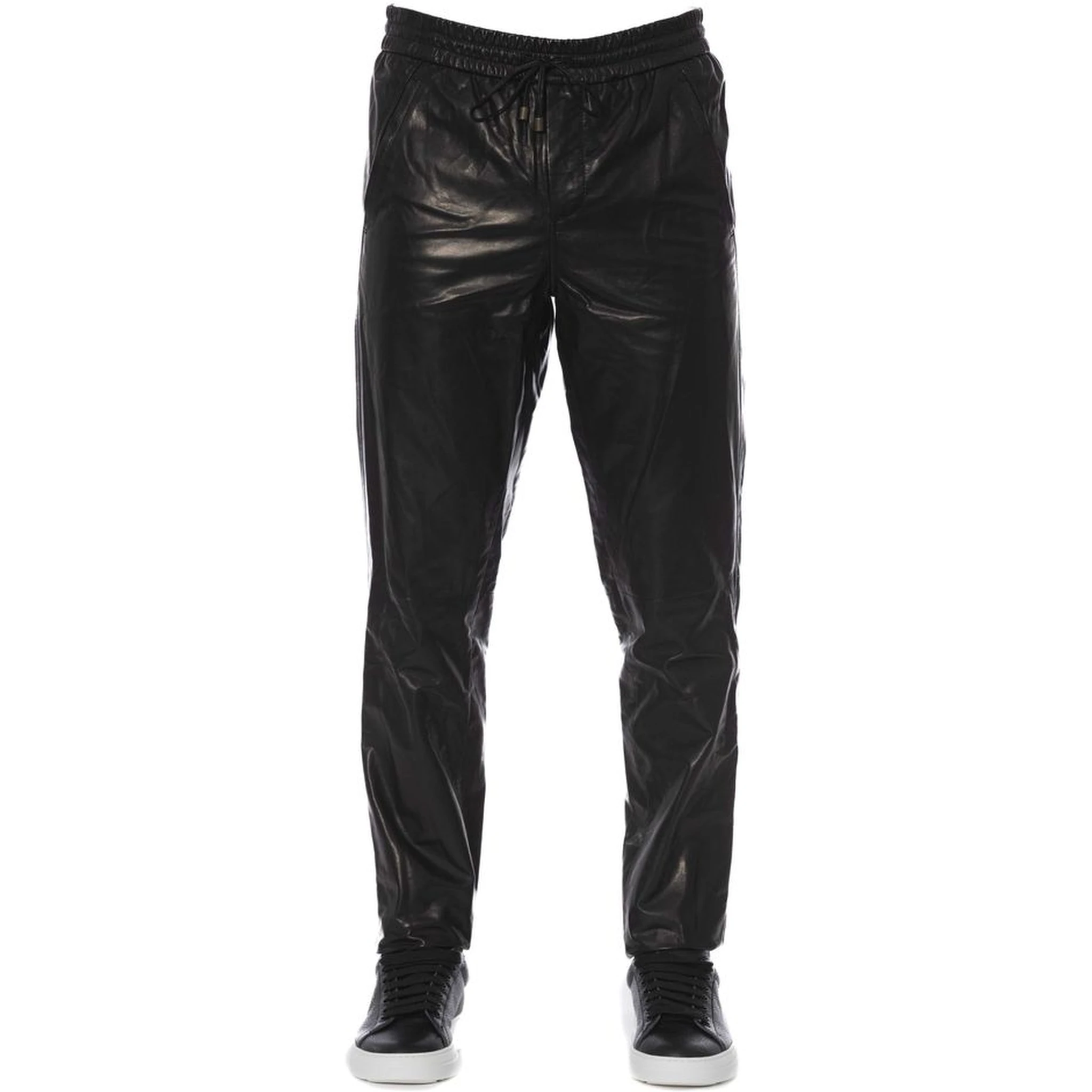Black Lamb Leather Jeans & Pants