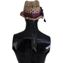 Brown Ribbon Floral Embellished Straw Hat