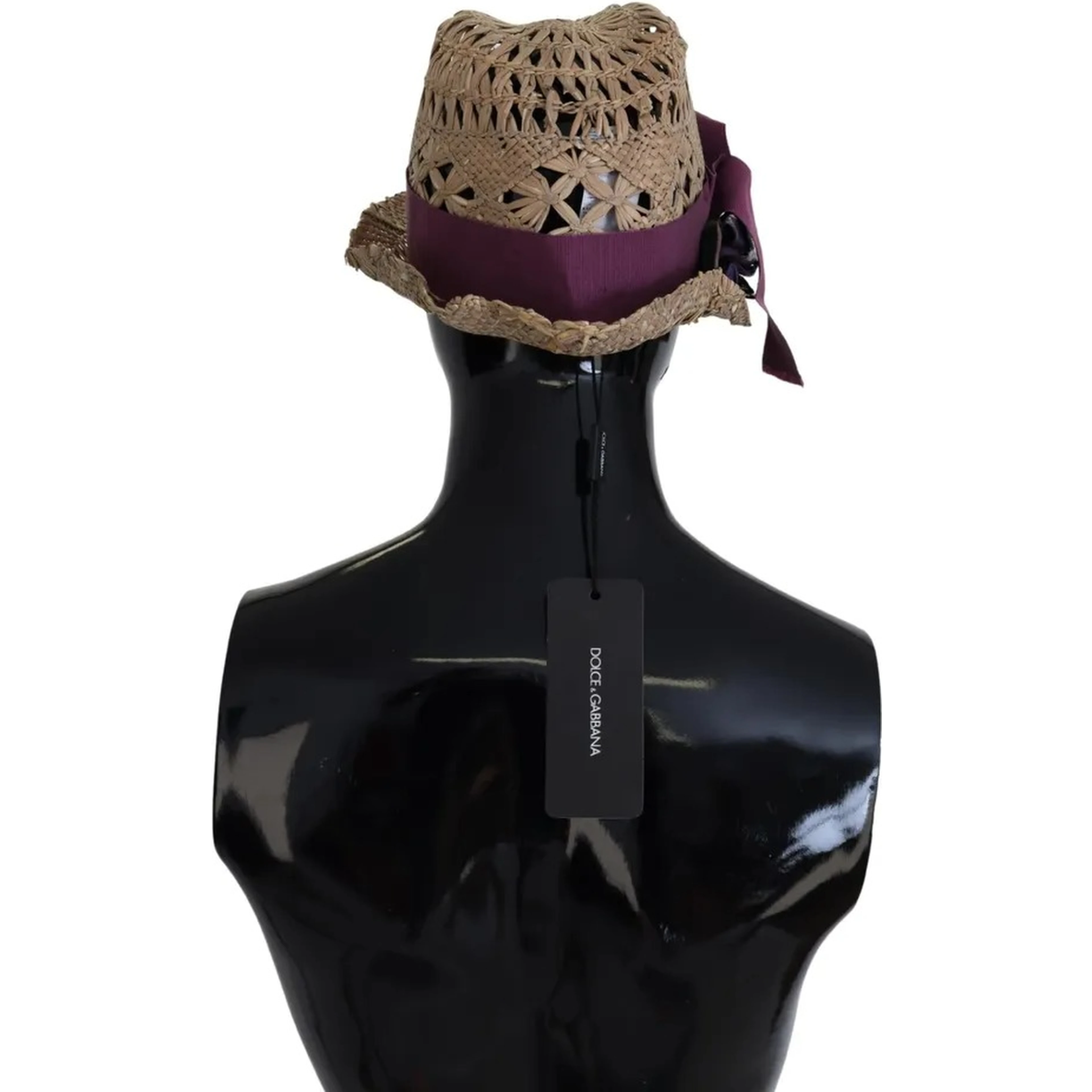 Brown Ribbon Floral Embellished Straw Hat