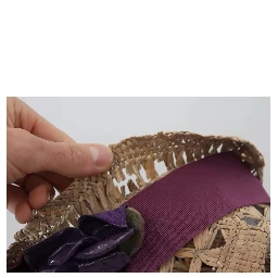 Brown Ribbon Floral Embellished Straw Hat