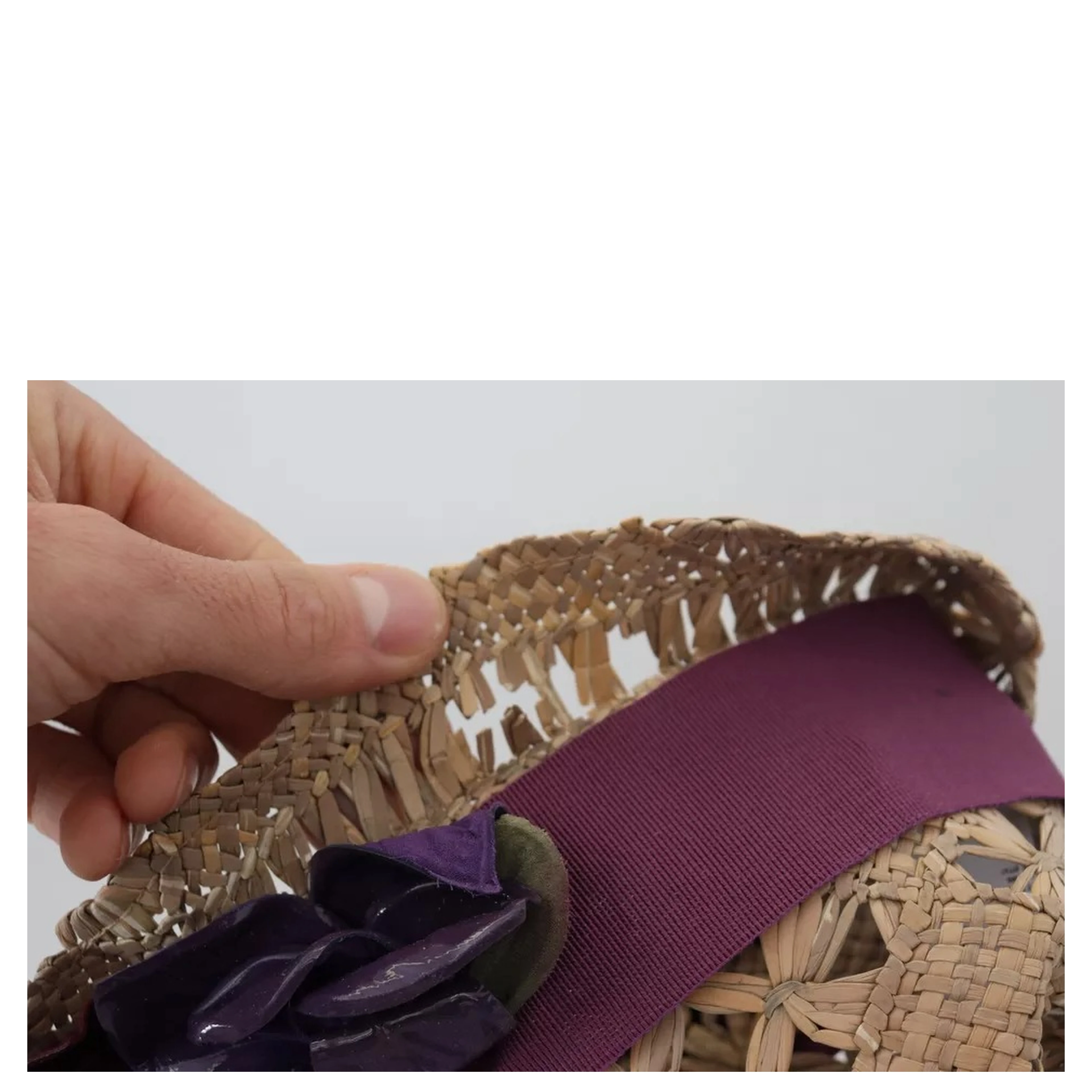 Brown Ribbon Floral Embellished Straw Hat
