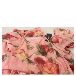 Pink Silk Floral Print Layered Maxi Dress