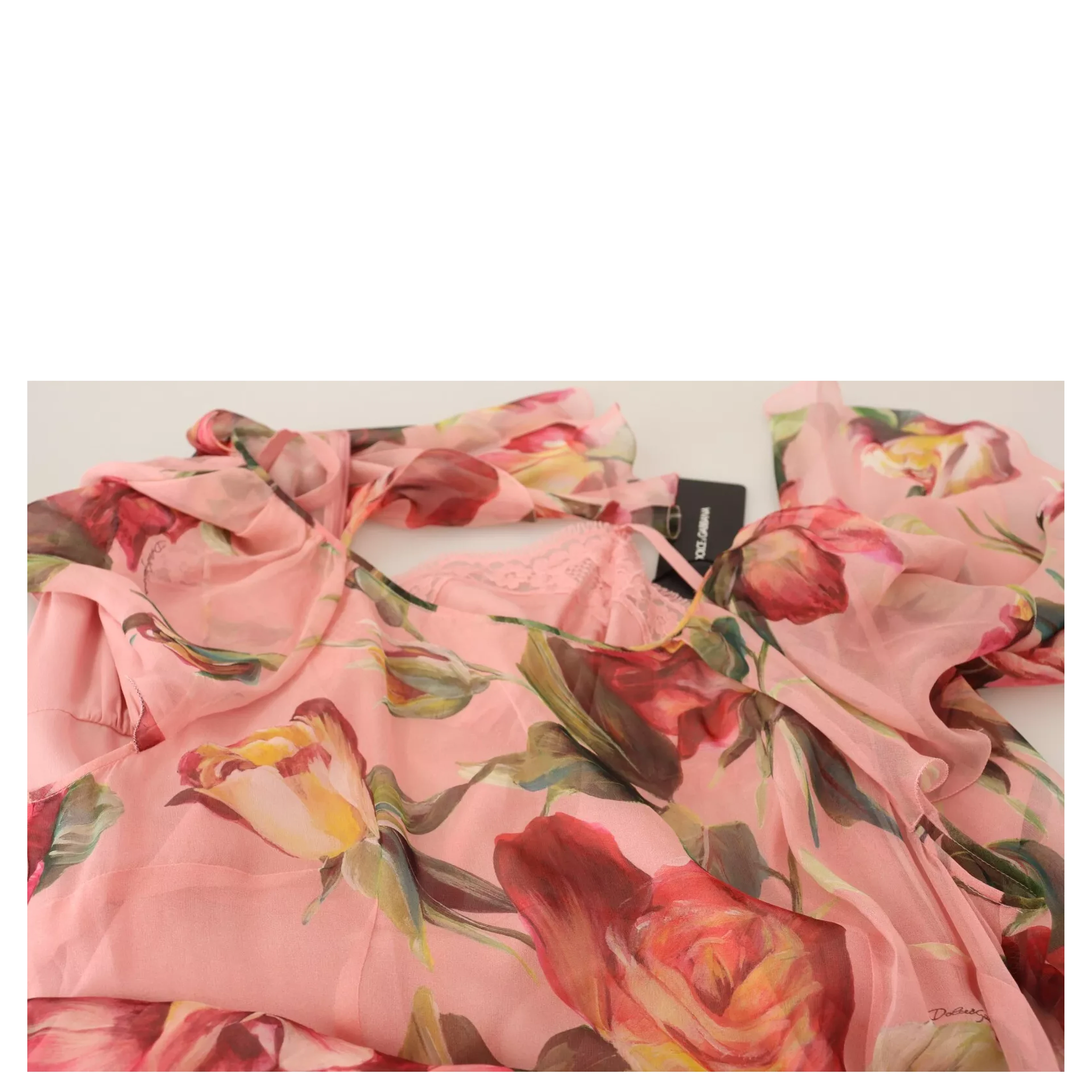 Pink Silk Floral Print Layered Maxi Dress